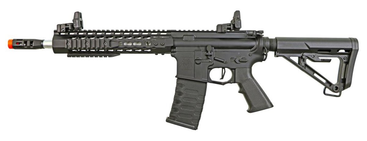 APS AEG ASR114 2E114 WITH SILVER EDGE R3 SDU 2.0 AIRSOFT RIFLE BLACK